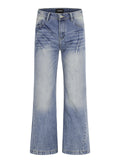 11KN Retro Lightning Pattern Micro-pull Jeans