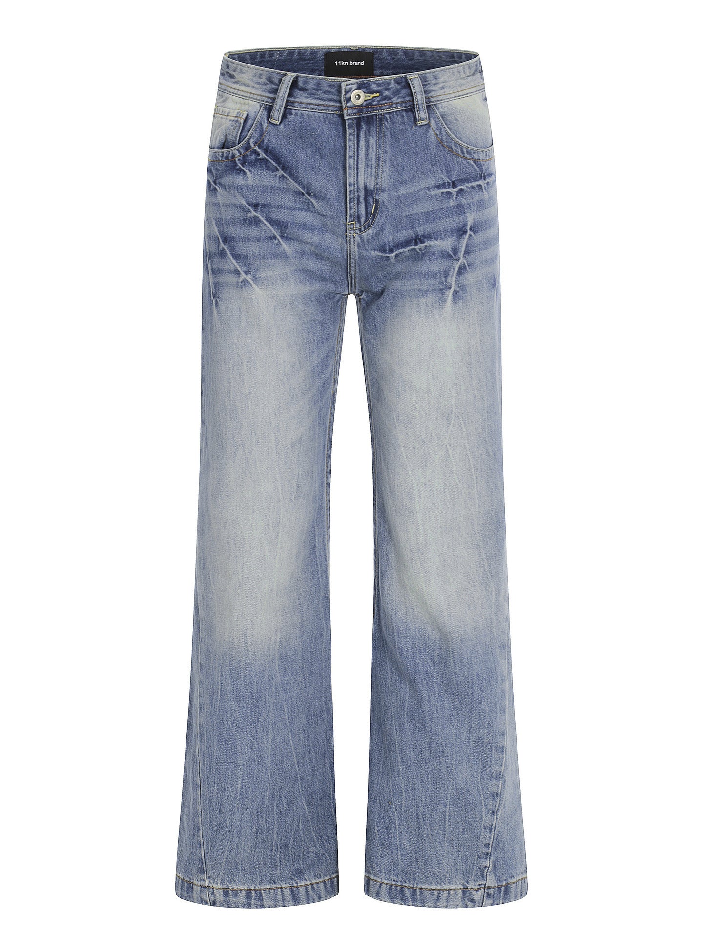 11KN Retro Lightning Pattern Micro-pull Jeans