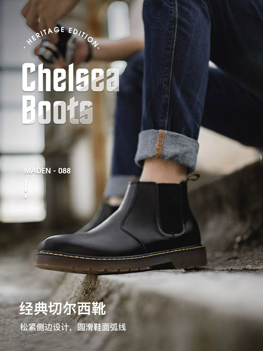 Maden High-top Chelsea Casual Leather Shoes Martin Booties