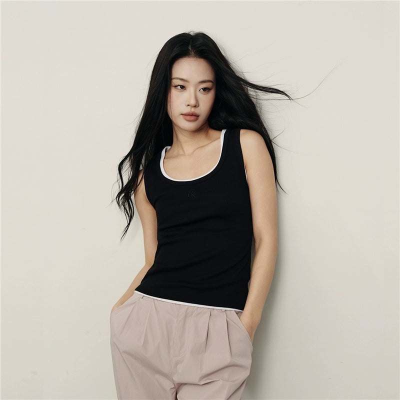 Giordano U Neck Slim Sleeveless Tee