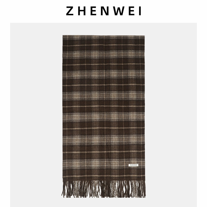 ZHENWEI Thickened Reversible Thermal Scarf Shawl