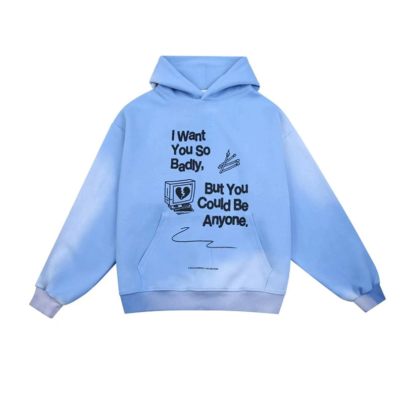 BRG Loose Gradual Change Hooded Sweater Hoodie
