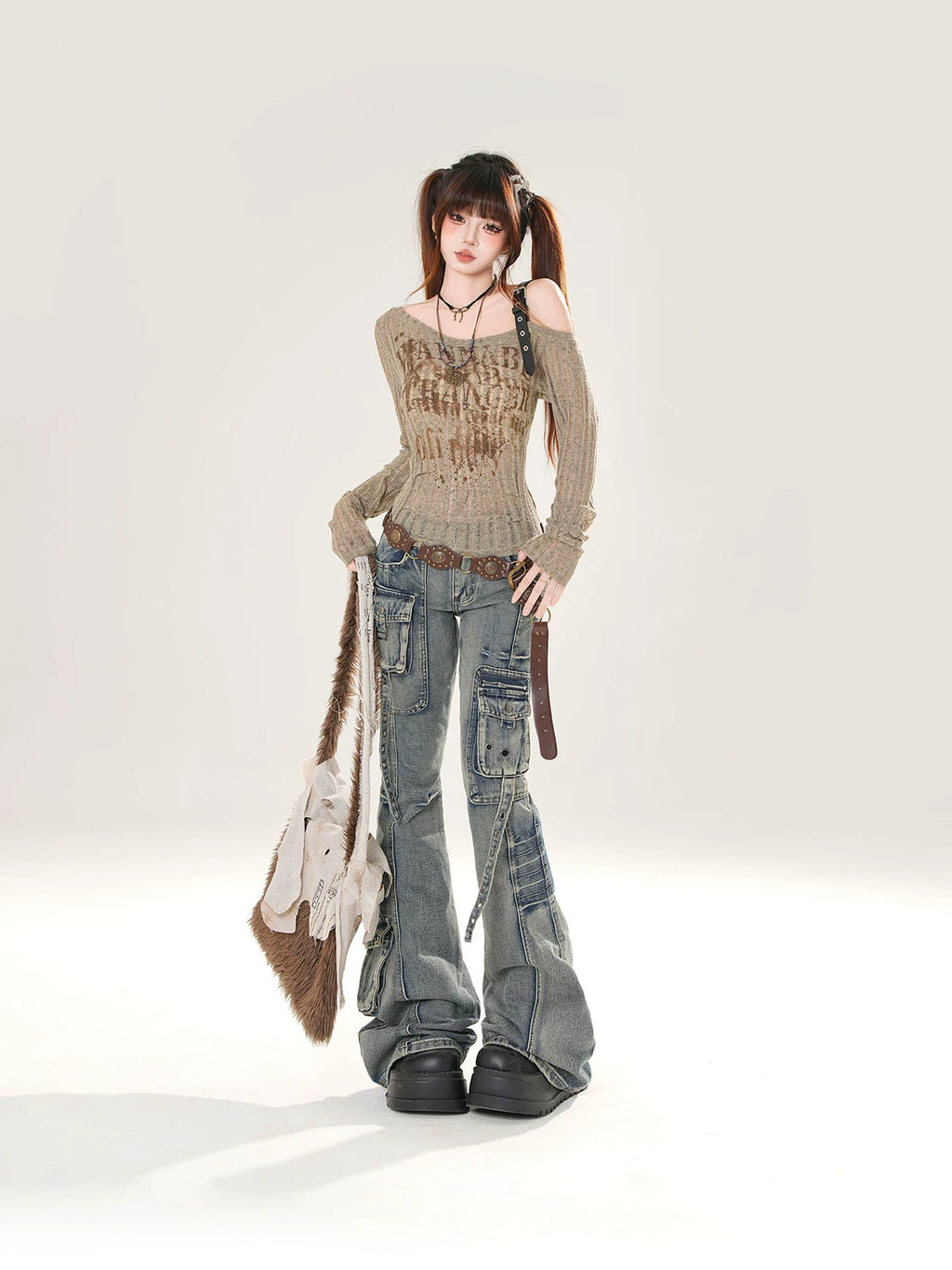 KellyKitty Slim Skinny Flared Jeans