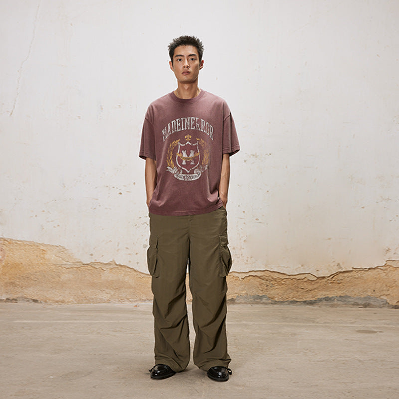 UNF old college cracked texture tee