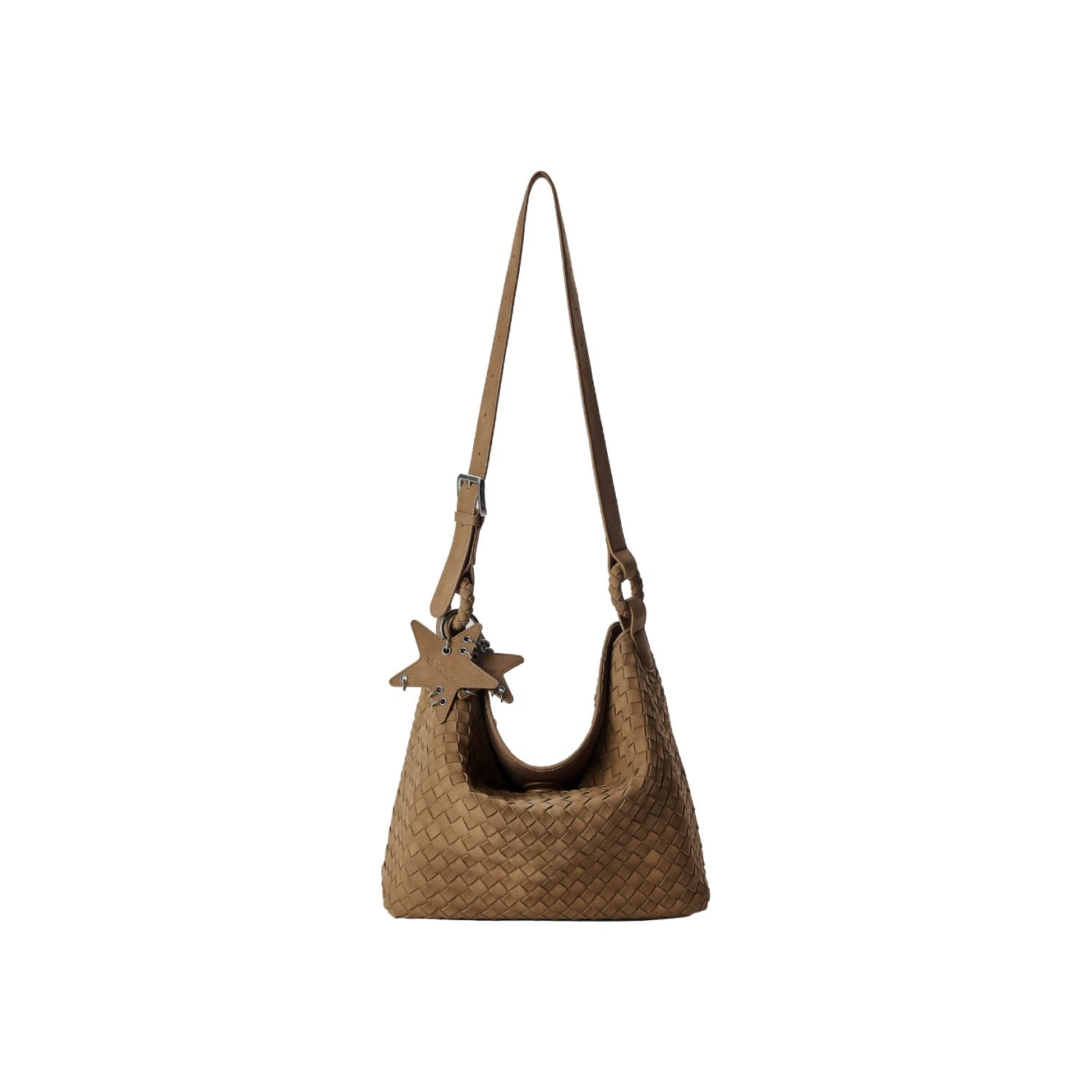 ECODAY Vintage Suede Woven Crossbody Bag