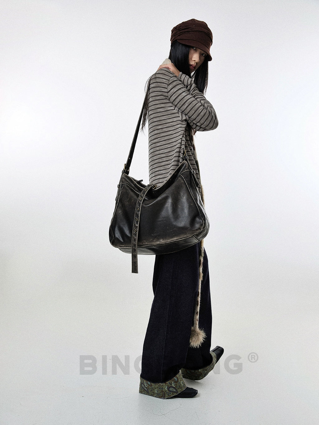 BINGBONG Retro Commuter Tote Bag Large Capacity Slack Bag