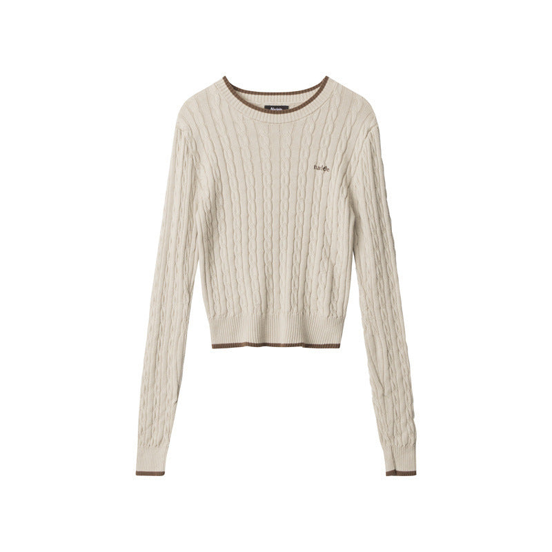 Nariele Letter-embroidered Crew Neck Sweater