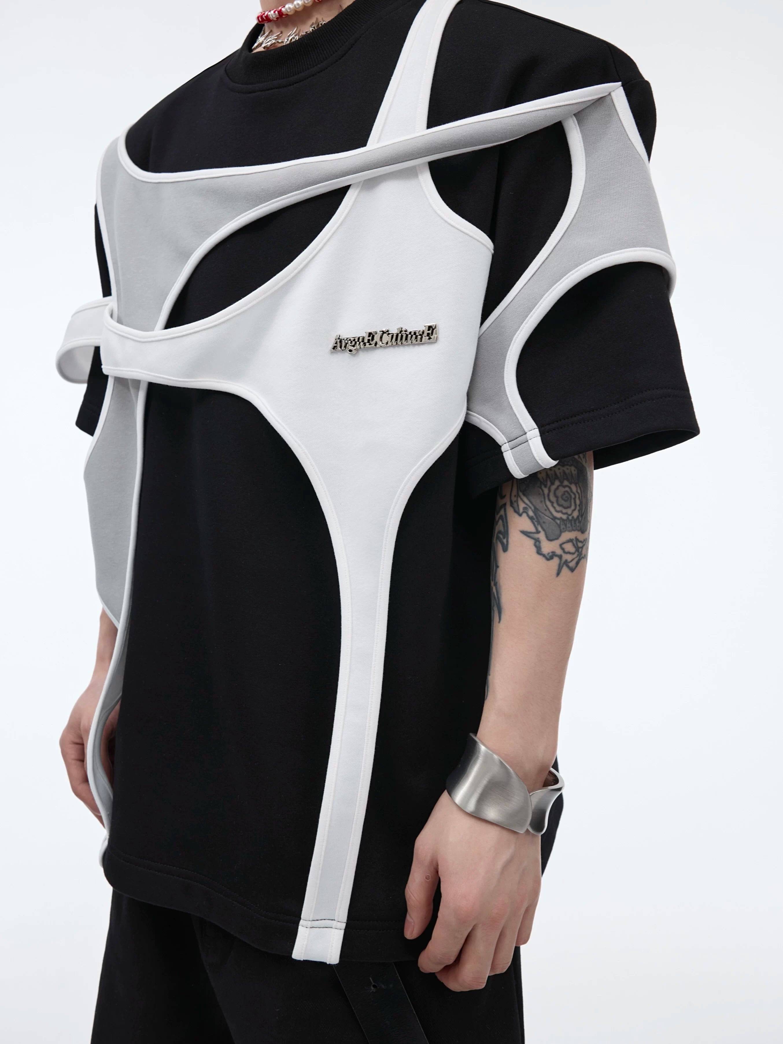 ArguECulturE Double-layer Splicing Strap Contrasting Loose Tee