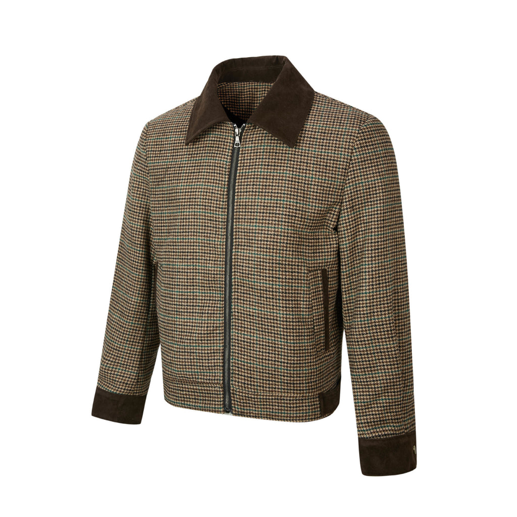 EME Retro Thousand Bird Grid Color Matching Coat