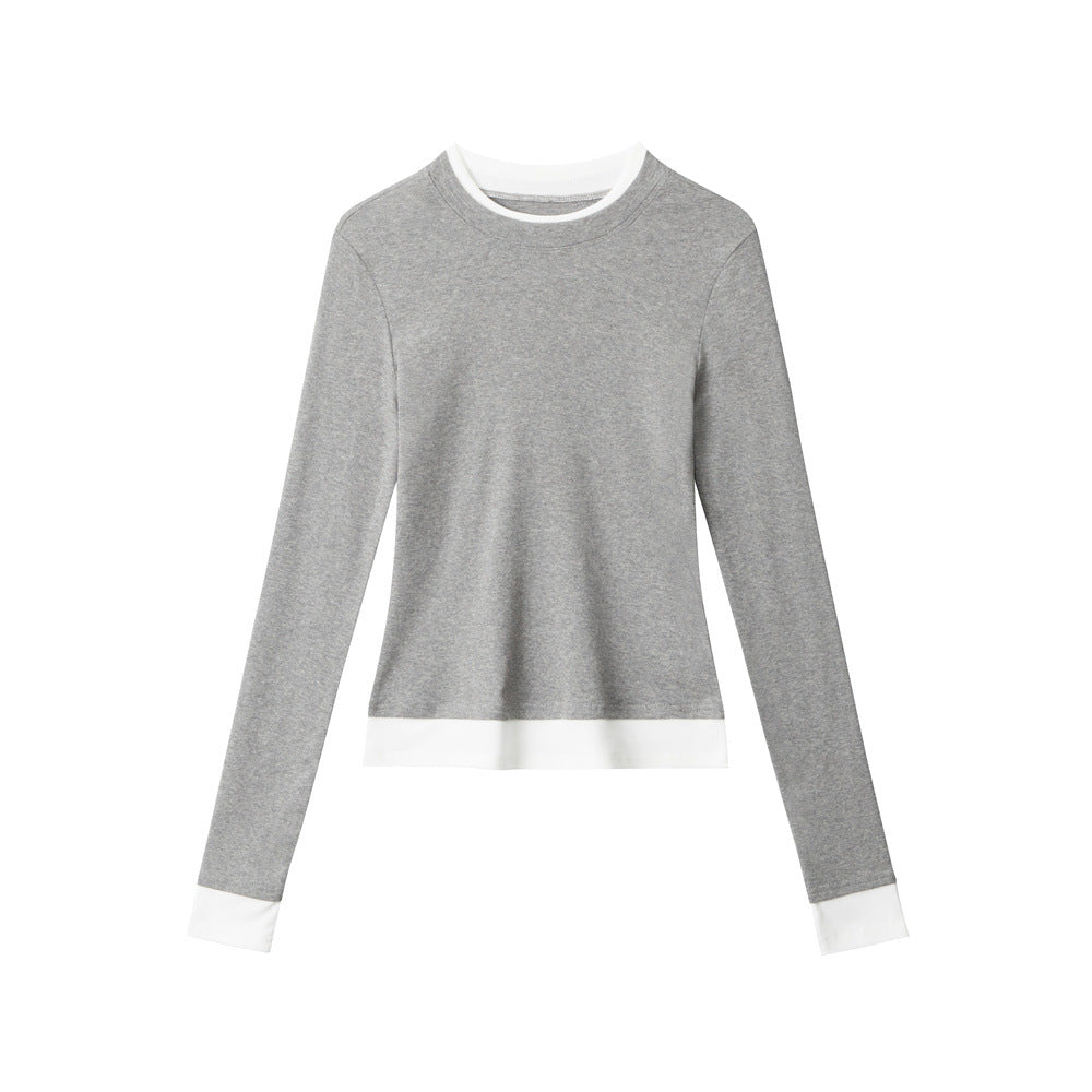 Nariele Contrast Color Slim Skinny Long Sleeves