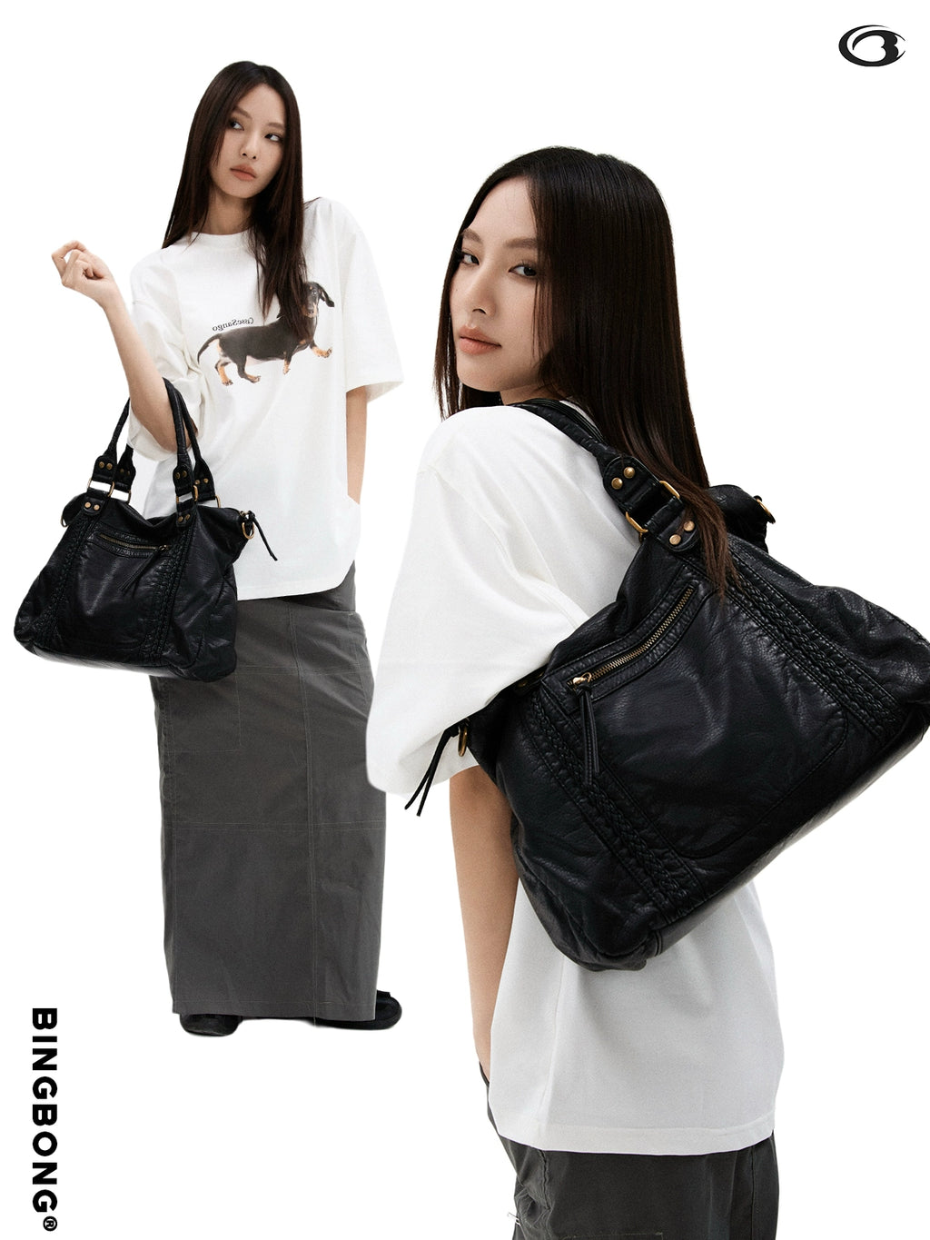 BINGBONG Retro Lazy Wind Large Capacity Messenger Tote Bag