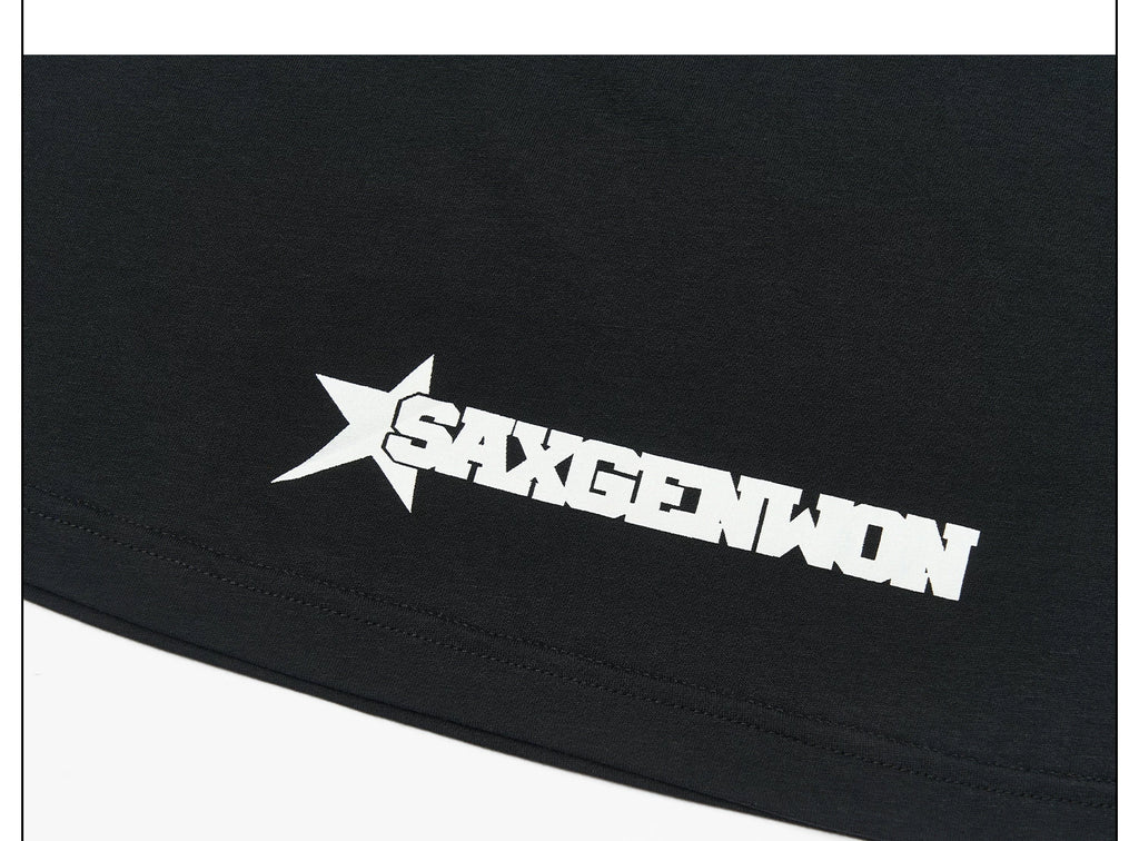 SAXGENWON Slim-fit Striped Crew Neck Tee