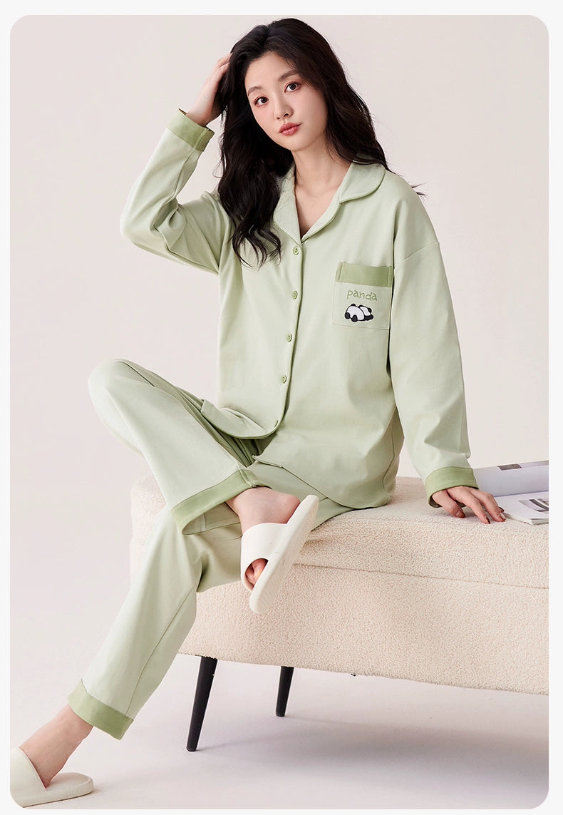 Urban Butterfly with Chest Pad Long Sleeve Three-piece Set Loungewear
