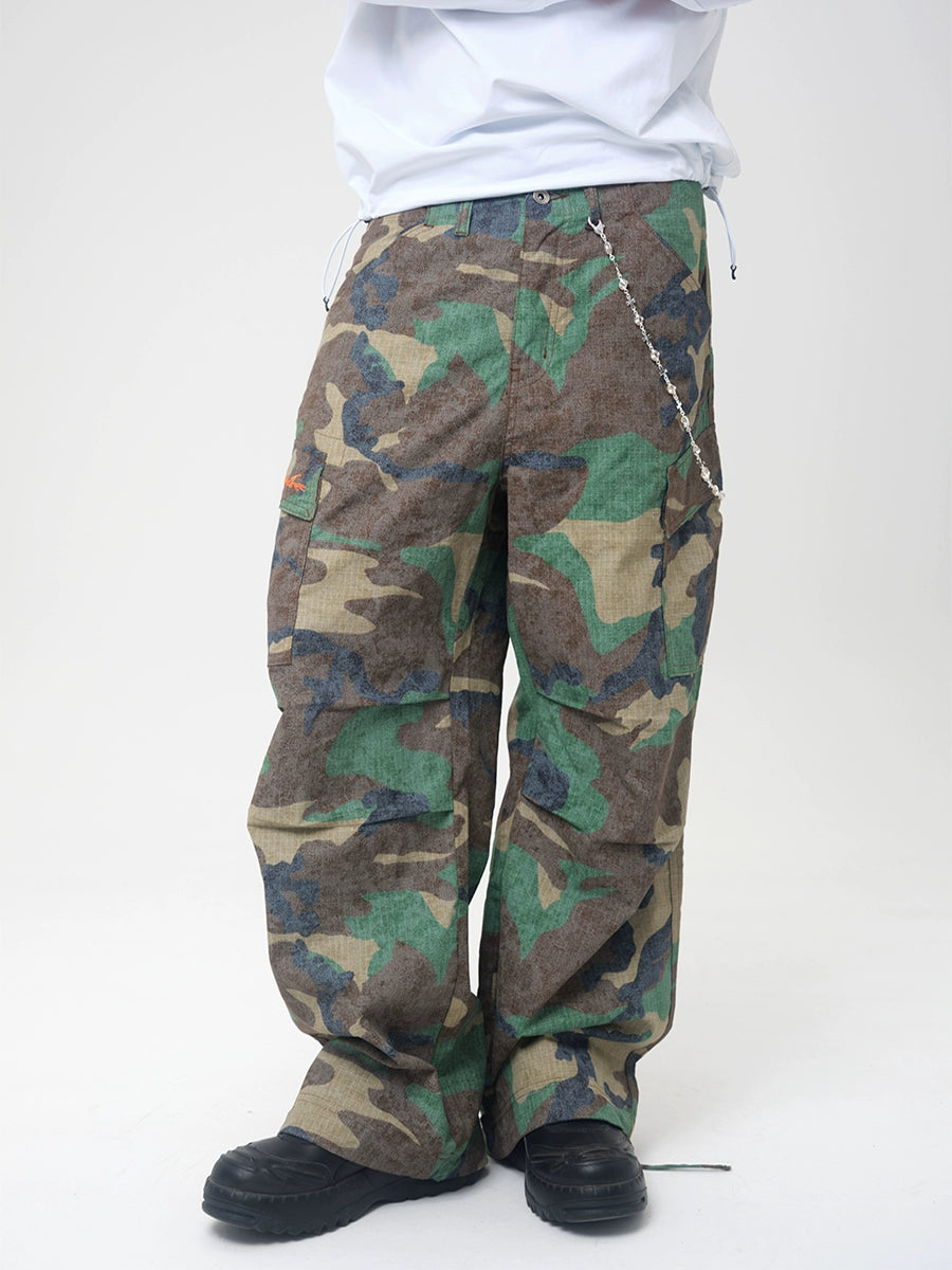 ComicTree Vintage Camo Casual Straight Pants