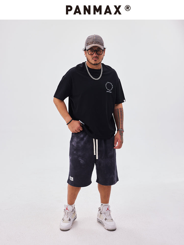 PANMAX Tie-dye Loose Straight Casual Five-point Pants