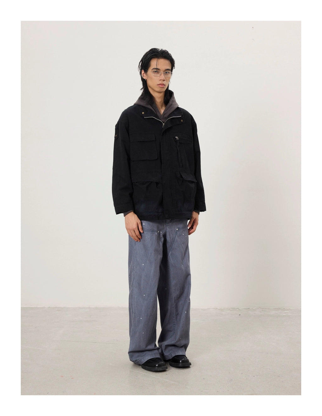 BTSG Multi-pocket Stand-up Collar Zip-up Tooling Jacket