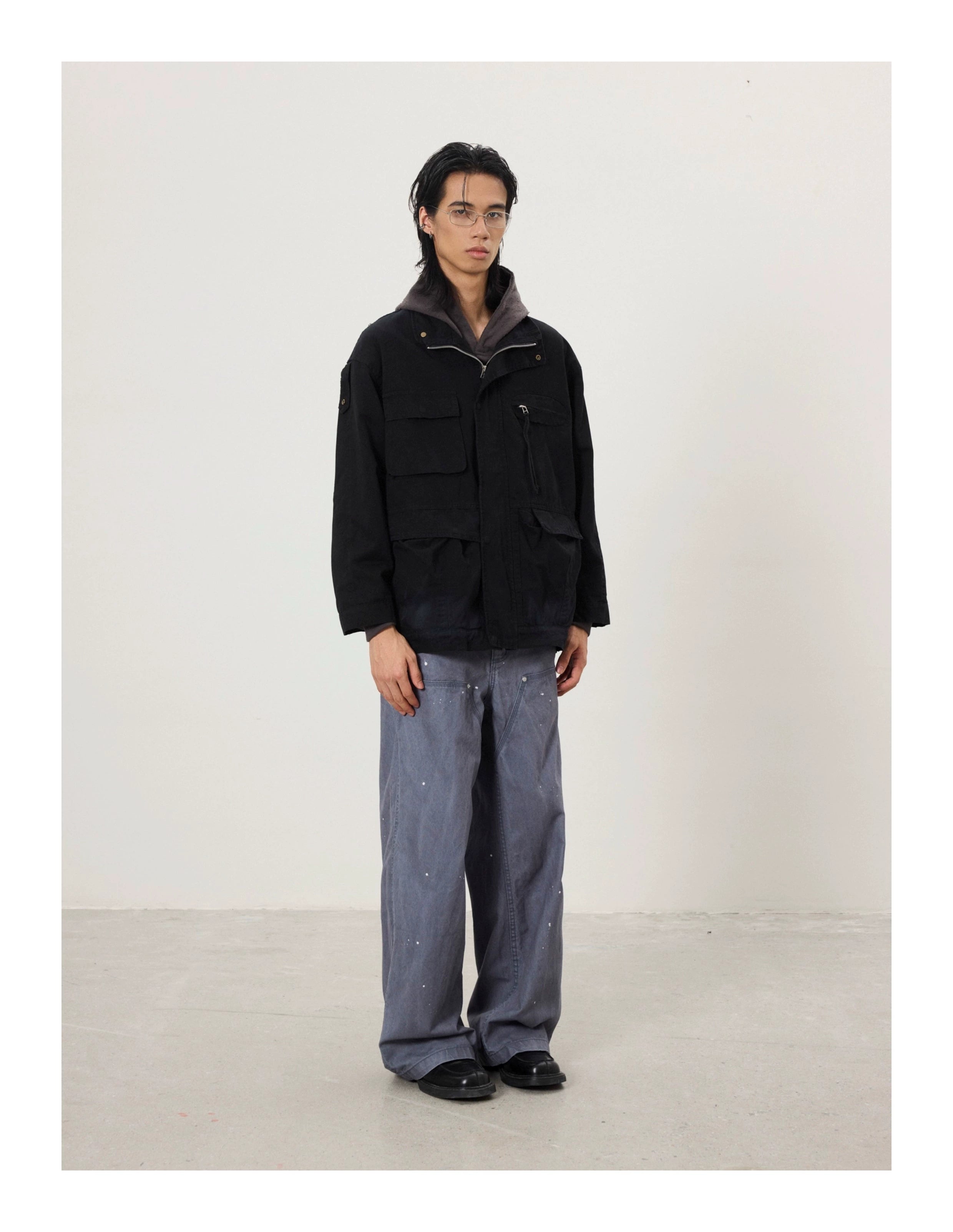 BTSG Multi-pocket Stand-up Collar Zip-up Tooling Jacket