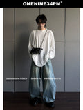 ONENINE34PM Slack Small LOGO Super Loose Long Sleeve