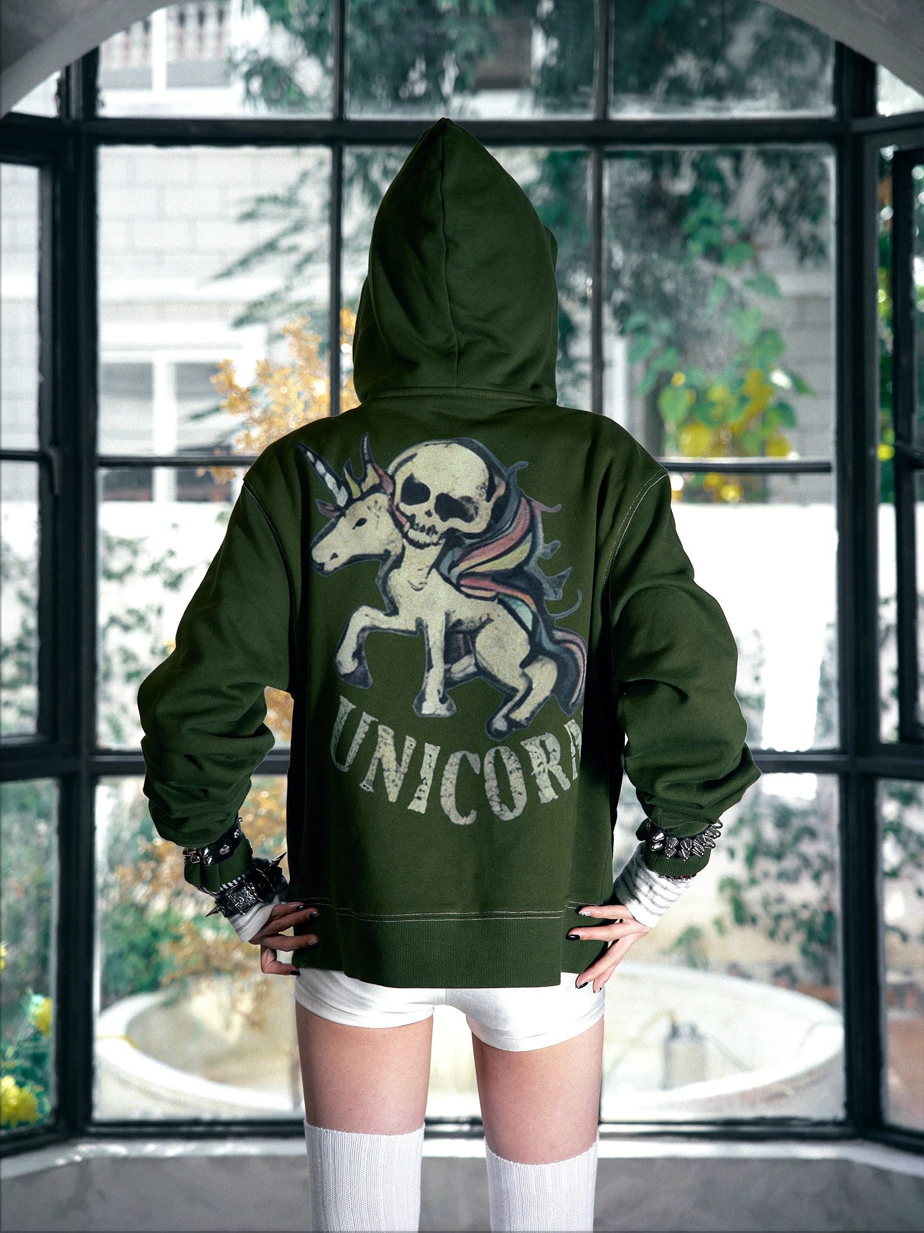 PAIKI Magic Ride Unicorn Cardigan Hooded Fleece Sweater