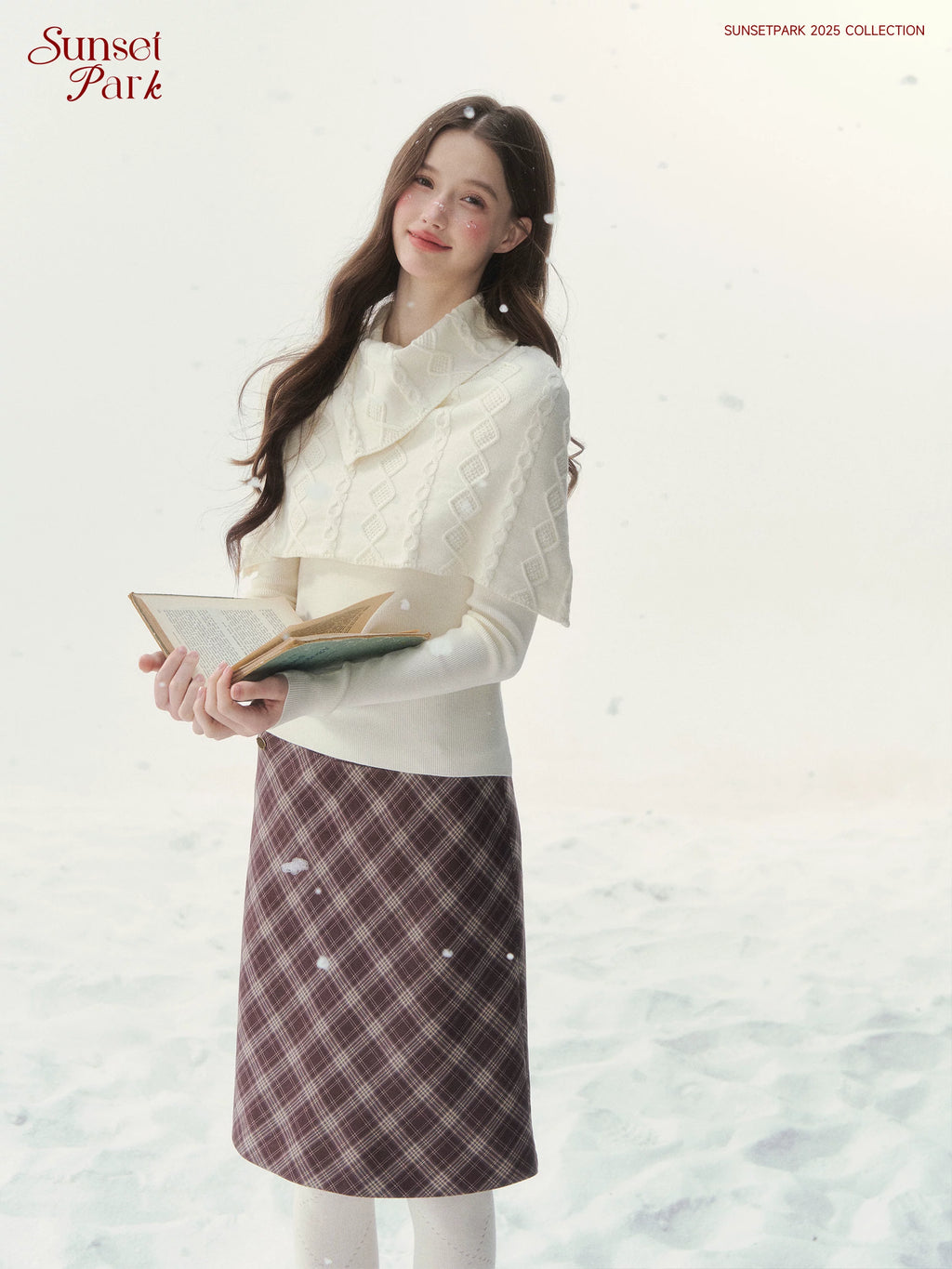 SunsetPark Fake Two-Piece Vintage Twist Knitted Sweater