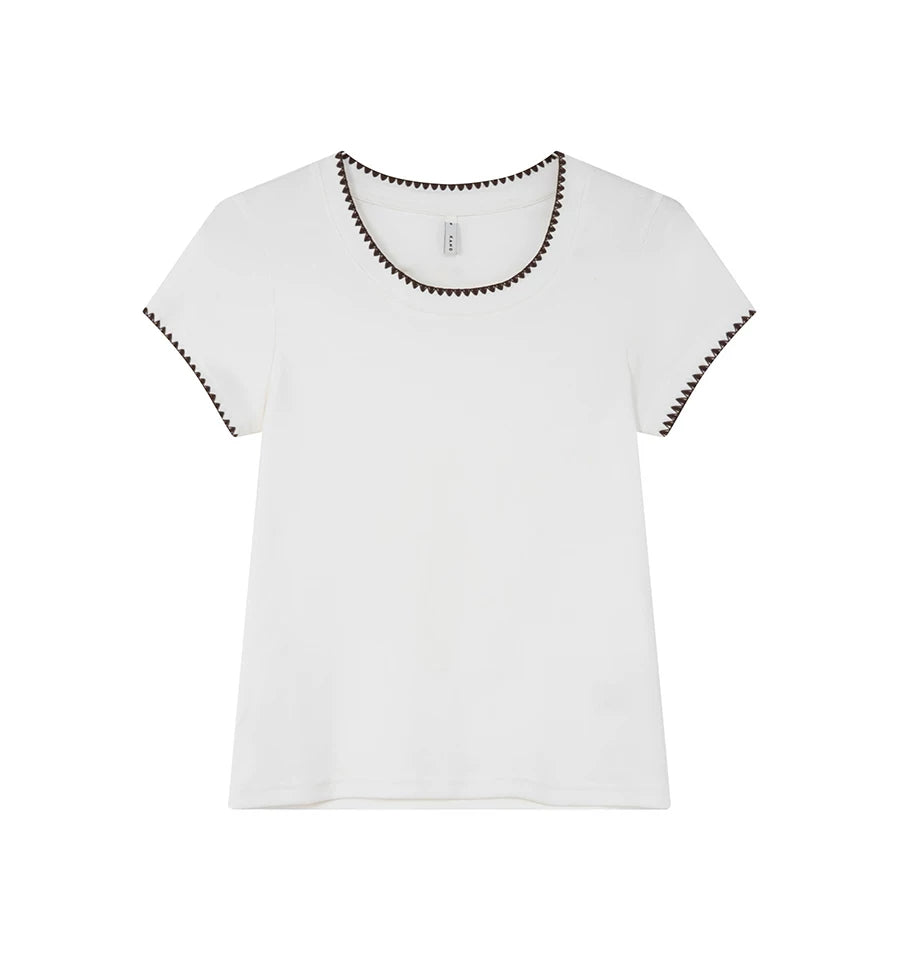 KANO Contrasting Shell Edge Round Neck Tee