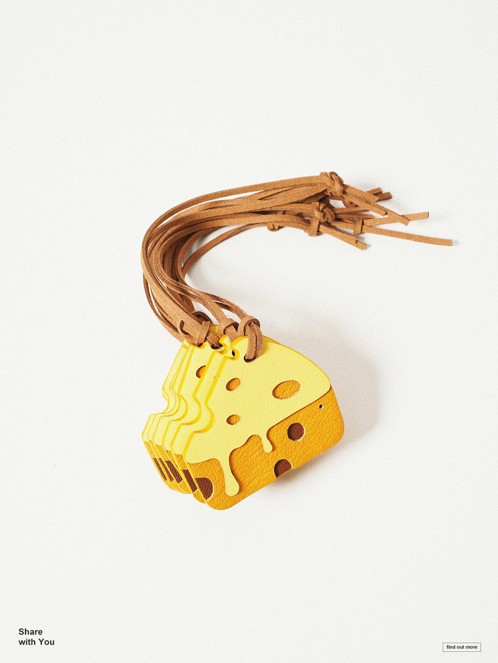 Momogigi fried cure, handmade custom leather contrasting cheese cheese cute bag pendant key accessories
