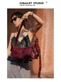 IUBALLET Leather Shoulder Messenger Bag