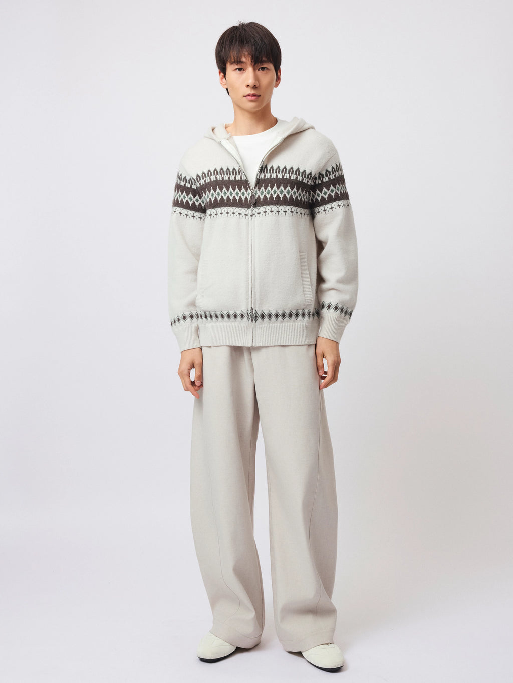 Stay the Night Fair Island Vintage Cashmere Knitted Hooded Sweater