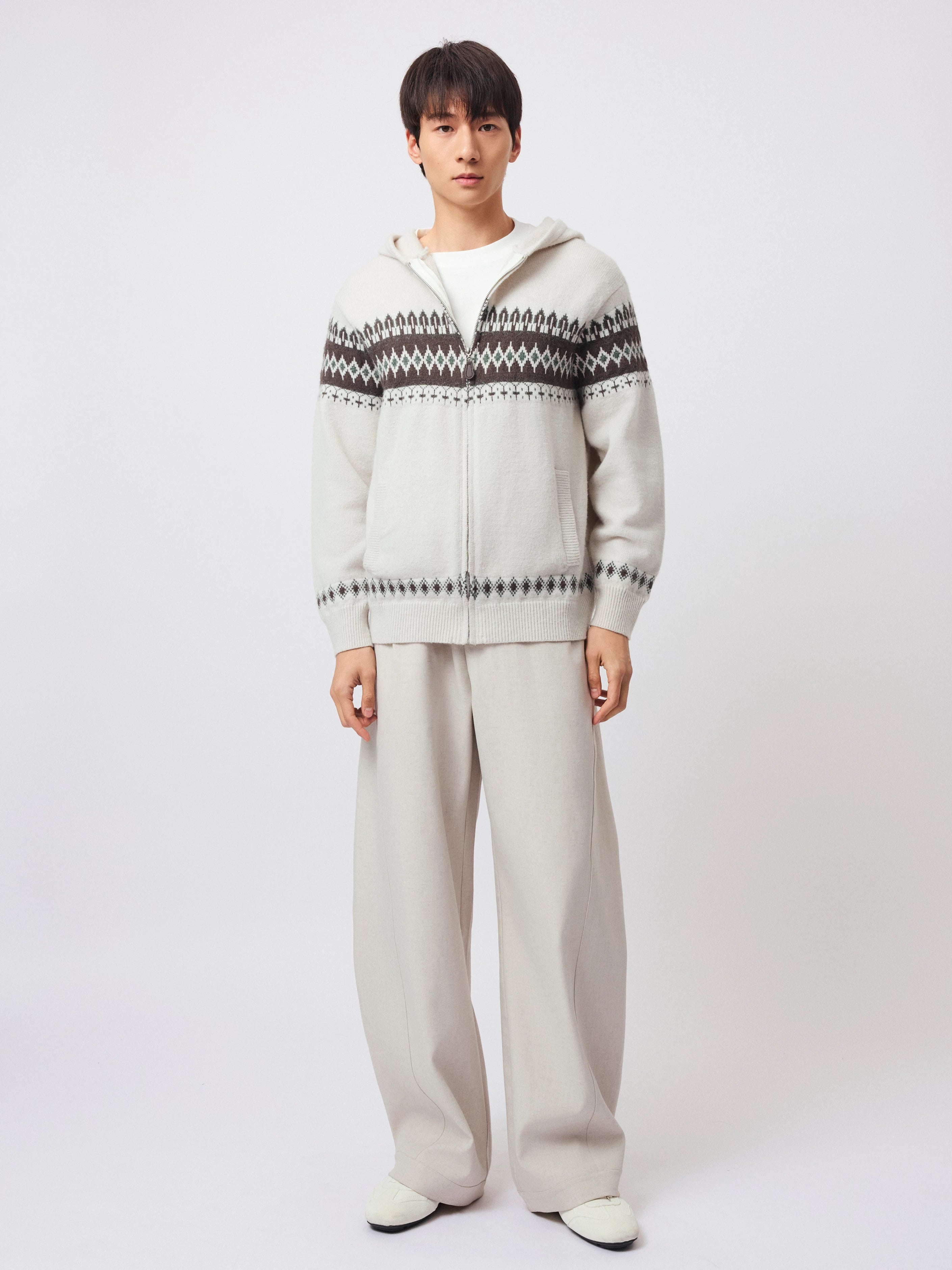 Stay the Night Fair Island Vintage Cashmere Knitted Hooded Sweater