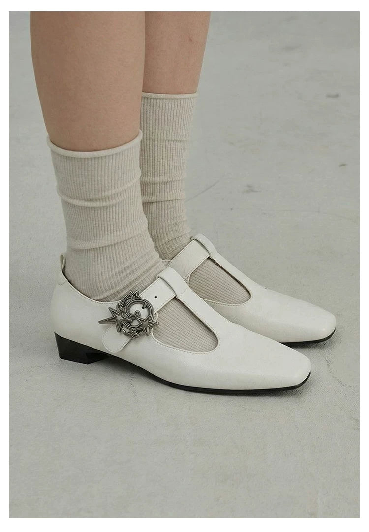 Donkey Thick Heel Square Head Light Mouth Single Shoes