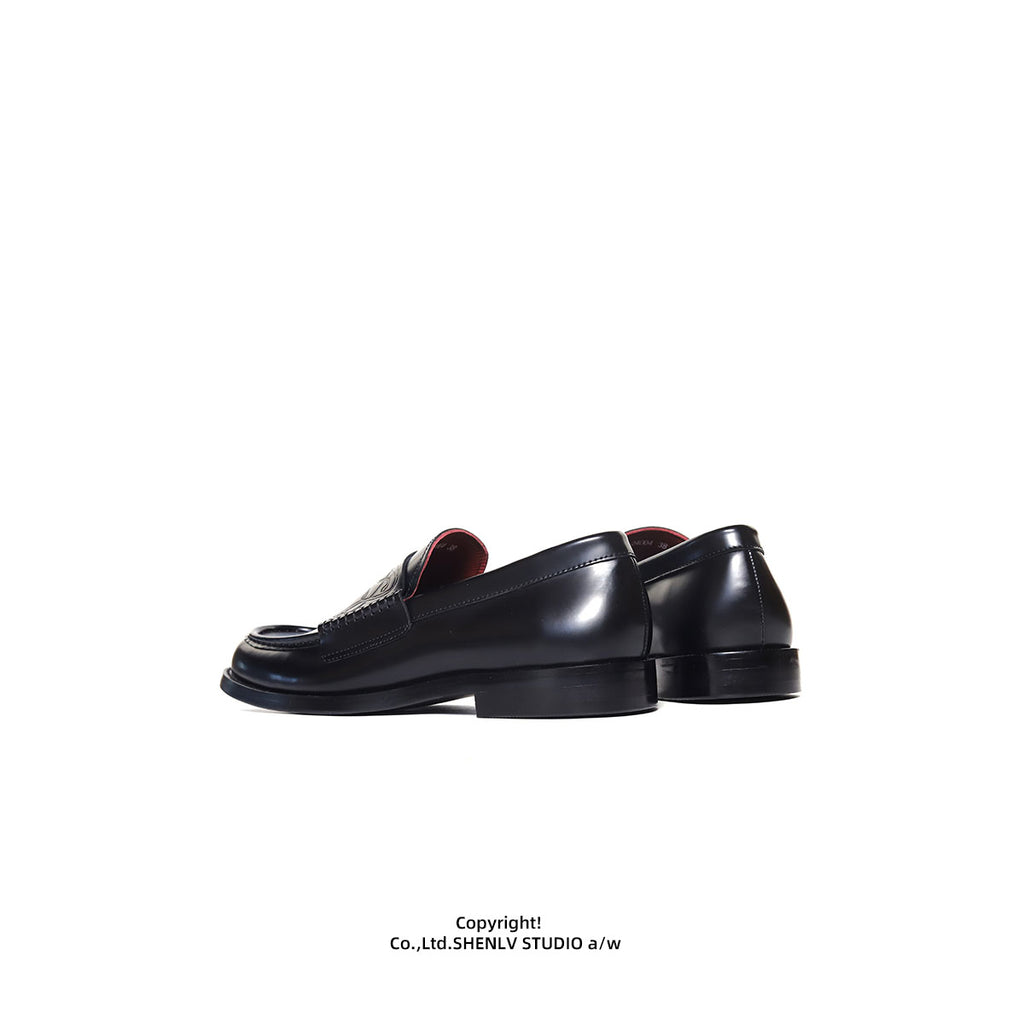 SHENLV STUDIO Vampire embossed cowhide loafers