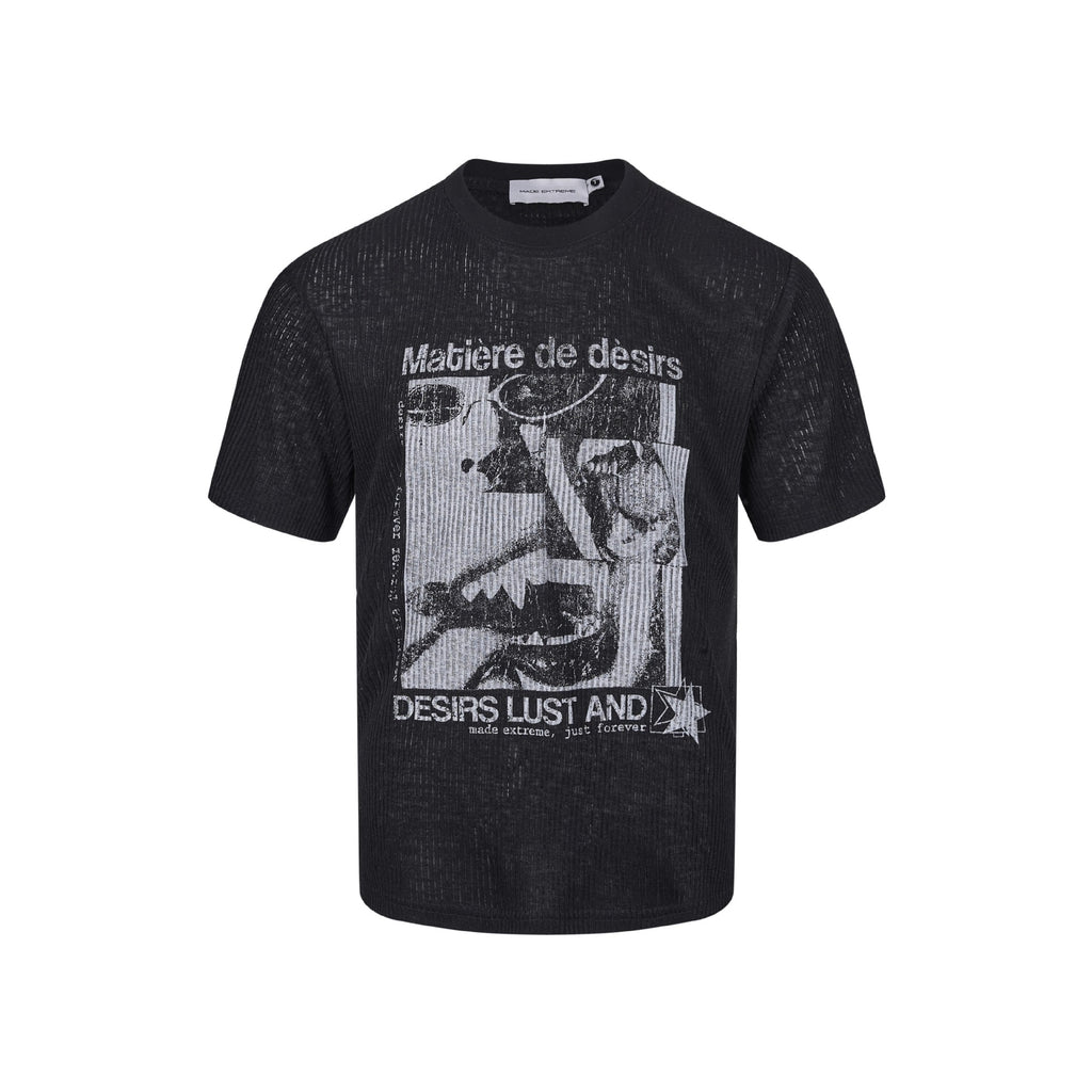 EME Retro Hollow Knit Crew Neck Tee