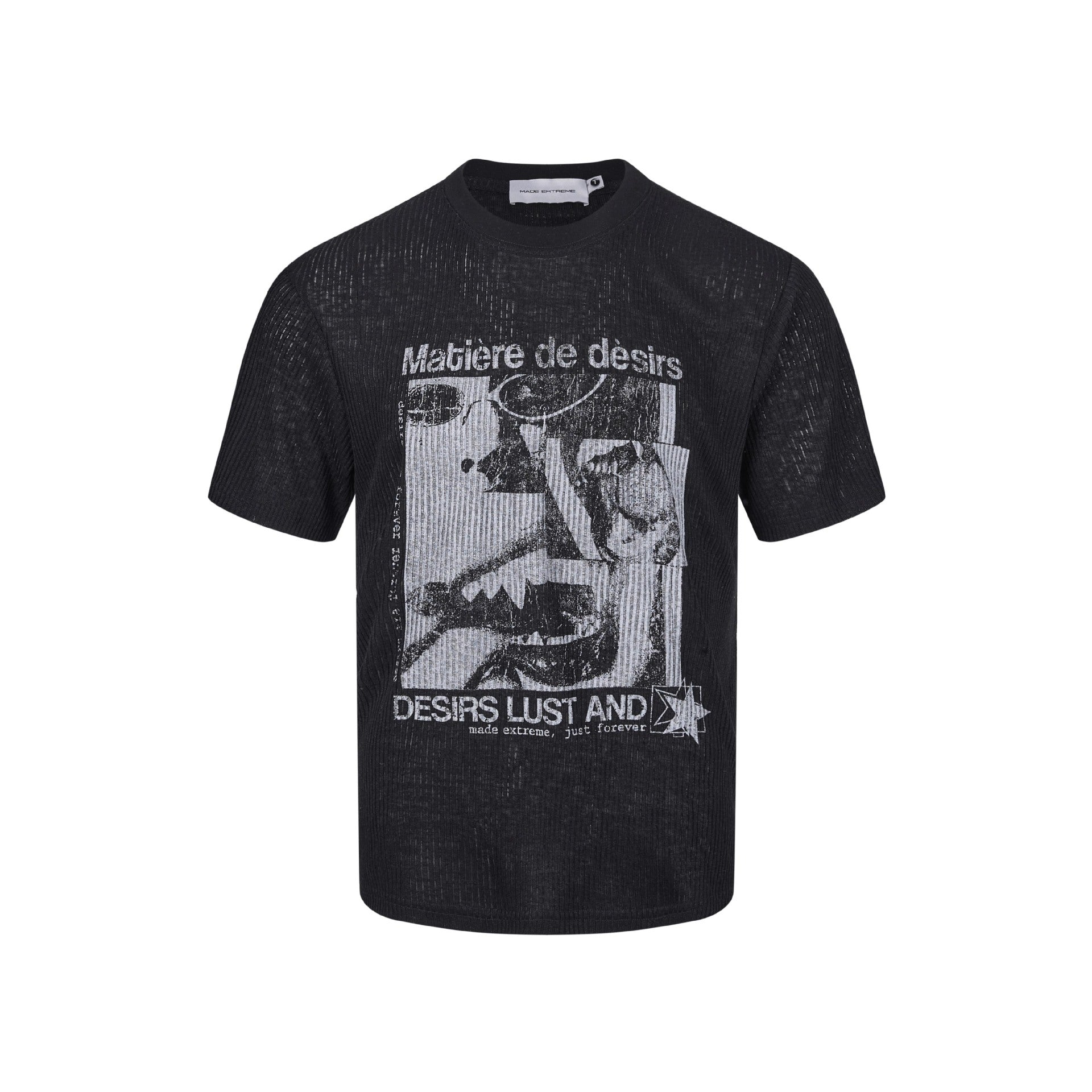 EME Retro Hollow Knit Crew Neck Tee