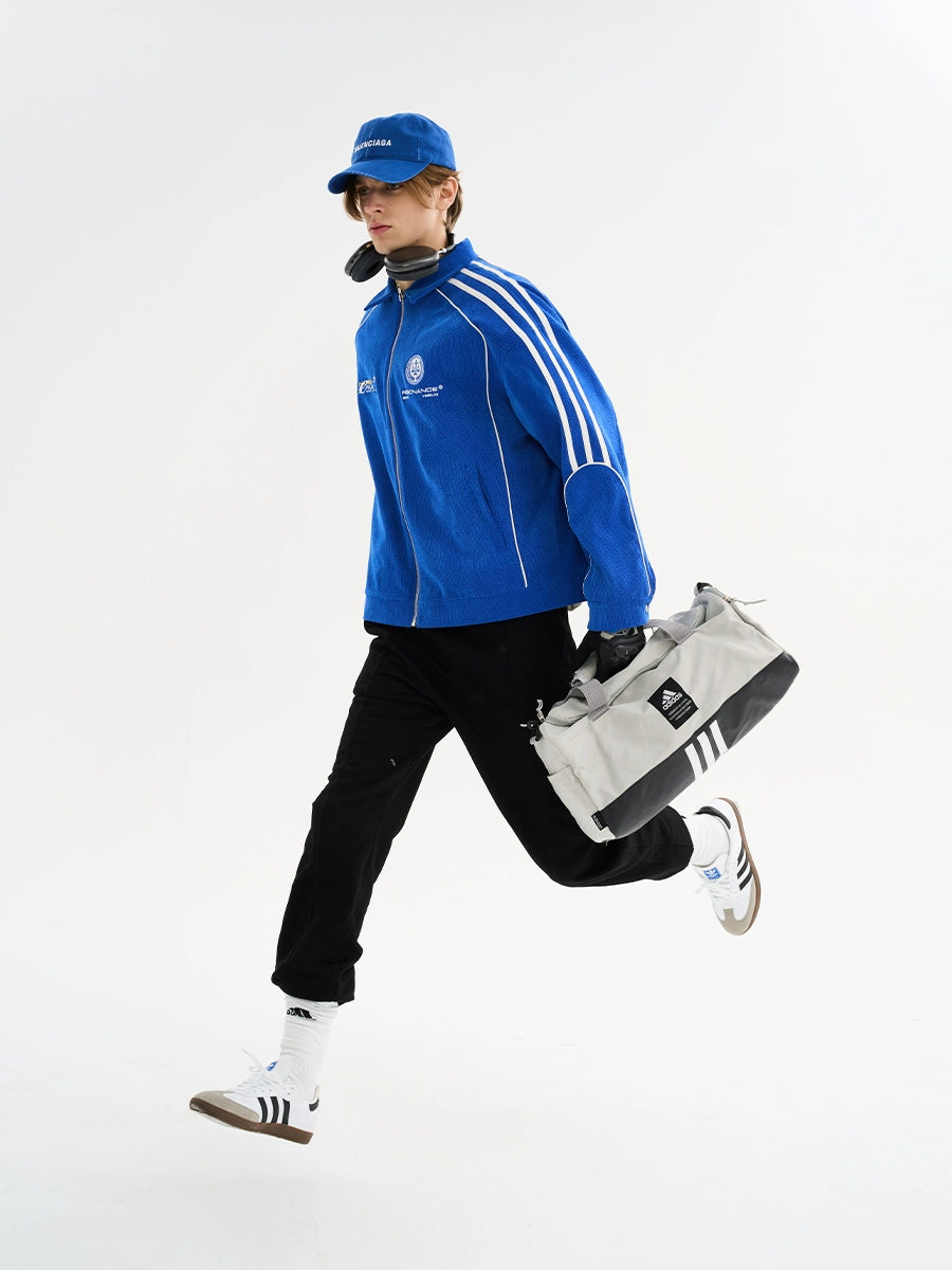 Harshandcruel Contrast Stripe Lapel Corduroy Jacket