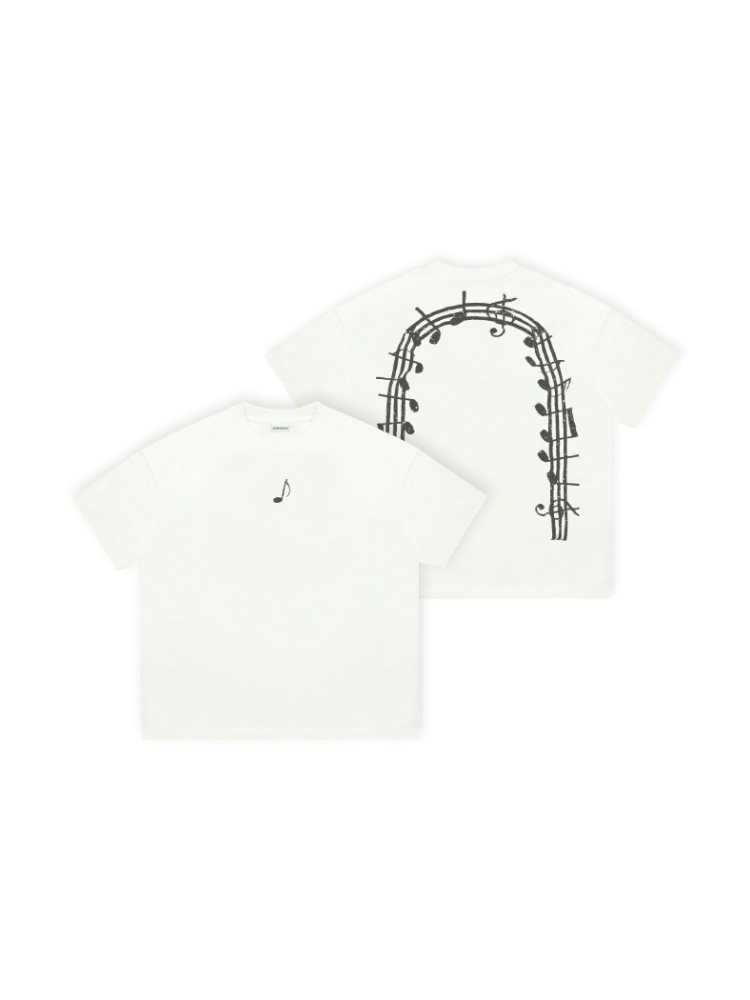 KONOOT Music Note Print Casual Tee