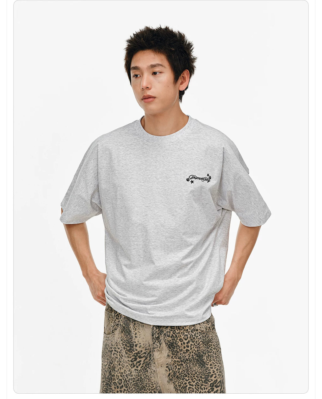 404MO Sticker Embroidery Quick-drying Cool Loose Tee