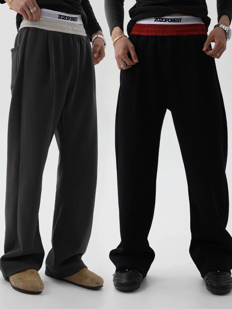 ZOZOFOREST Fleece Thermal Casual Scimitar Sweatpants