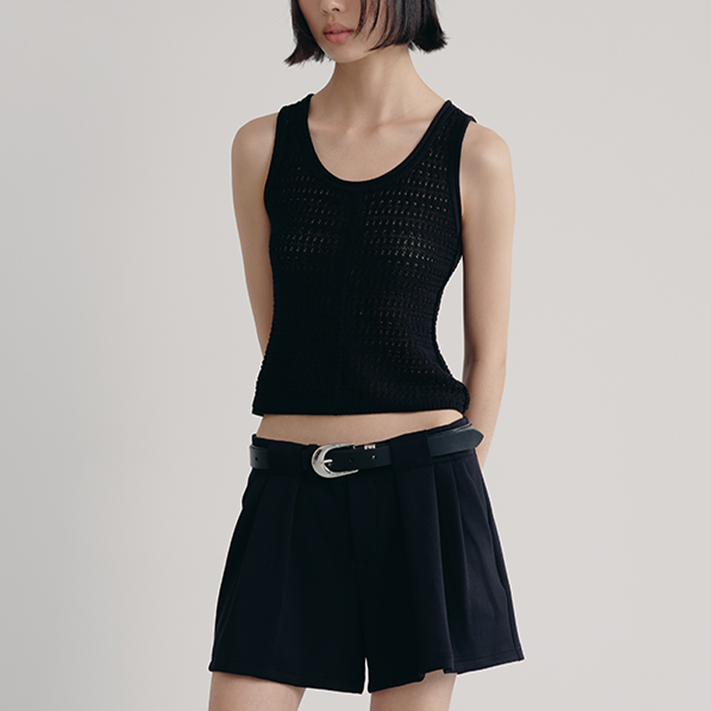 JCAESAR False Placket Hollow Knitted Vest