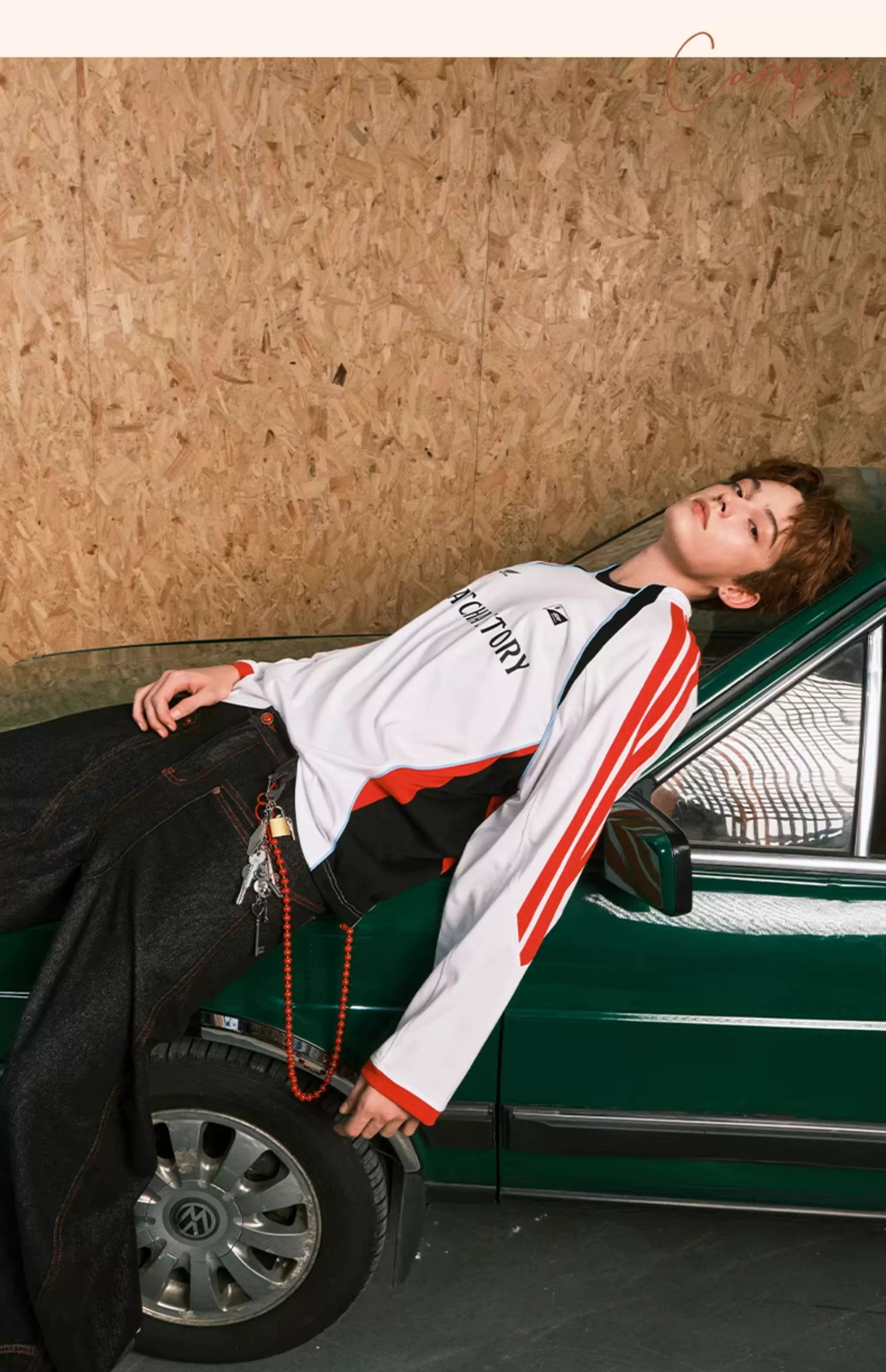 MATCHA STORY Thin Sports Racing Suit Sweater