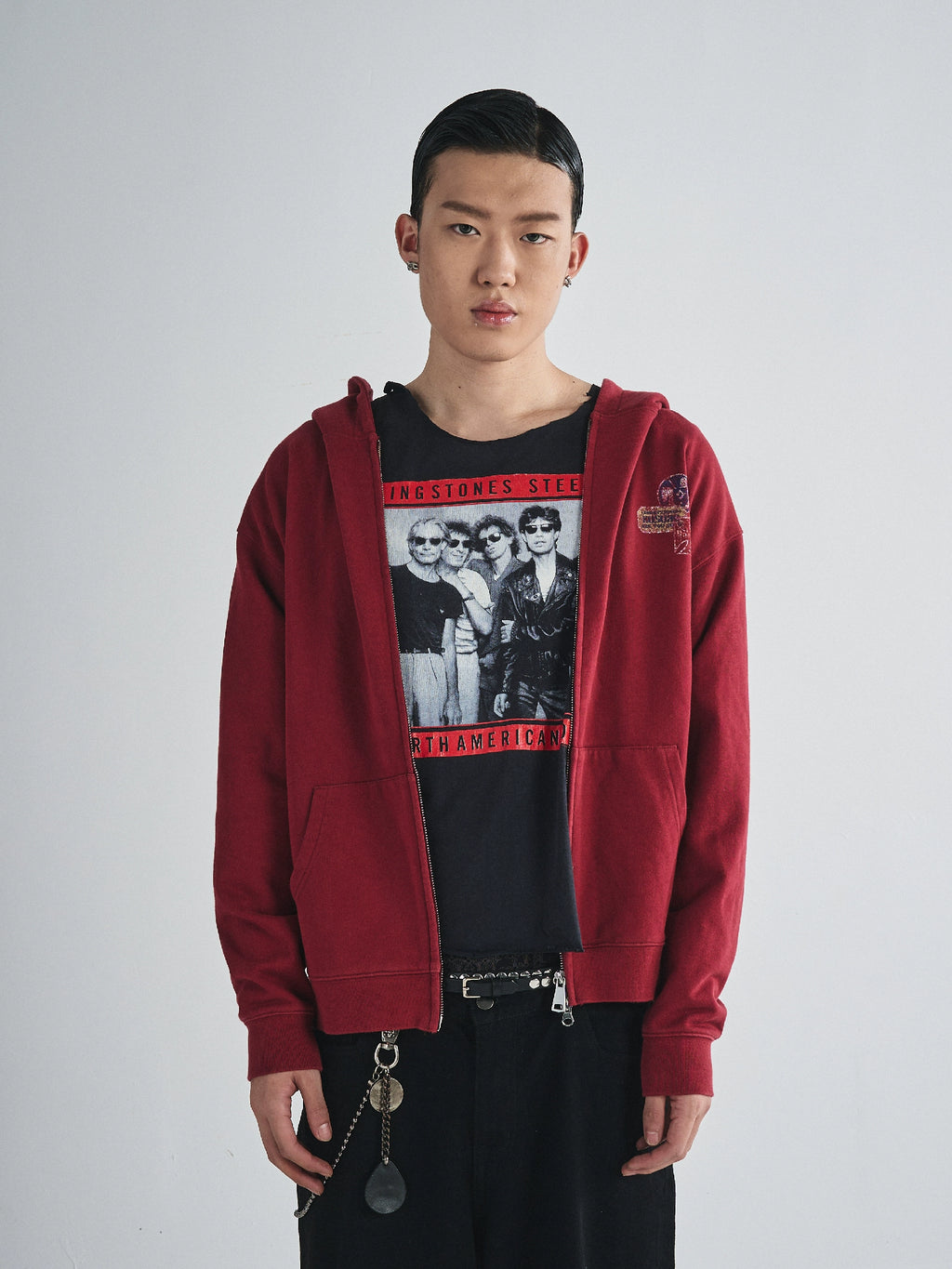 RUSURE Casual Simple Zip Hooded Sweater