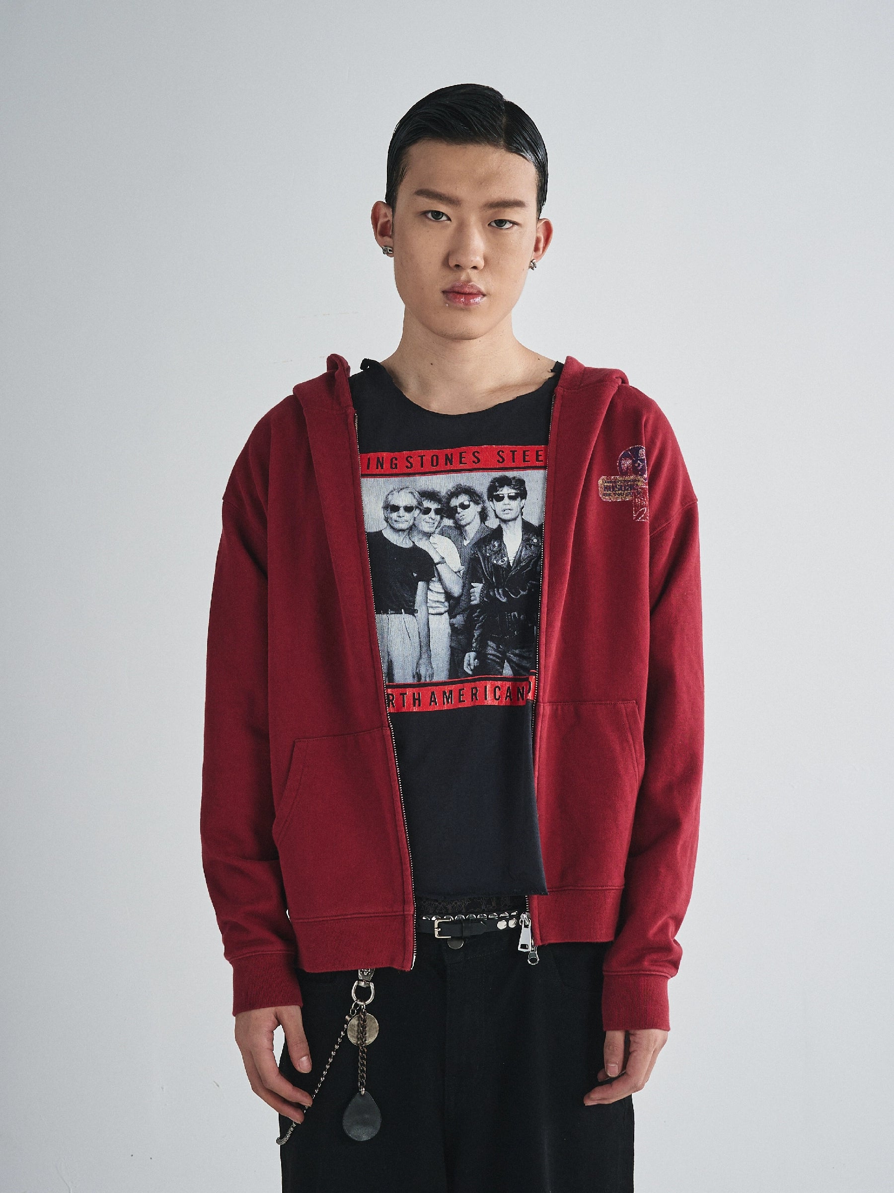 RUSURE Casual Simple Zip Hooded Sweater