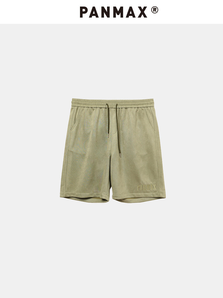 PANMAX Washed Old Retro Wind Drawstring Elastic Waist Shorts