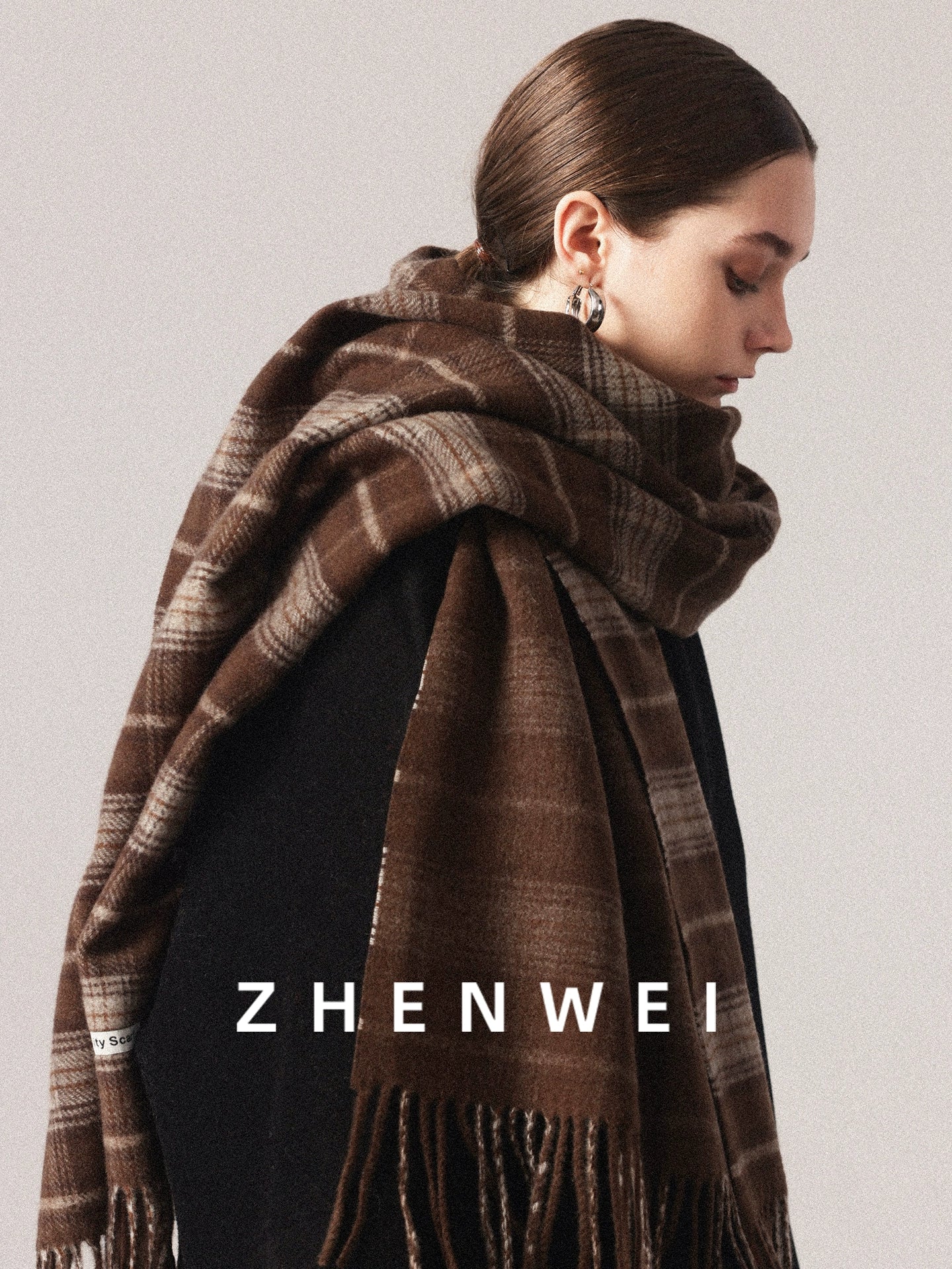 ZHENWEI Thickened Reversible Thermal Scarf Shawl