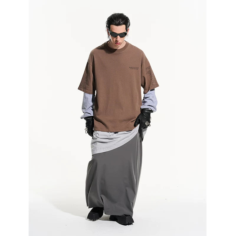BLINDNOPLAN Contrasting Fake Two-piece Letter Print Loose Long Sleeve