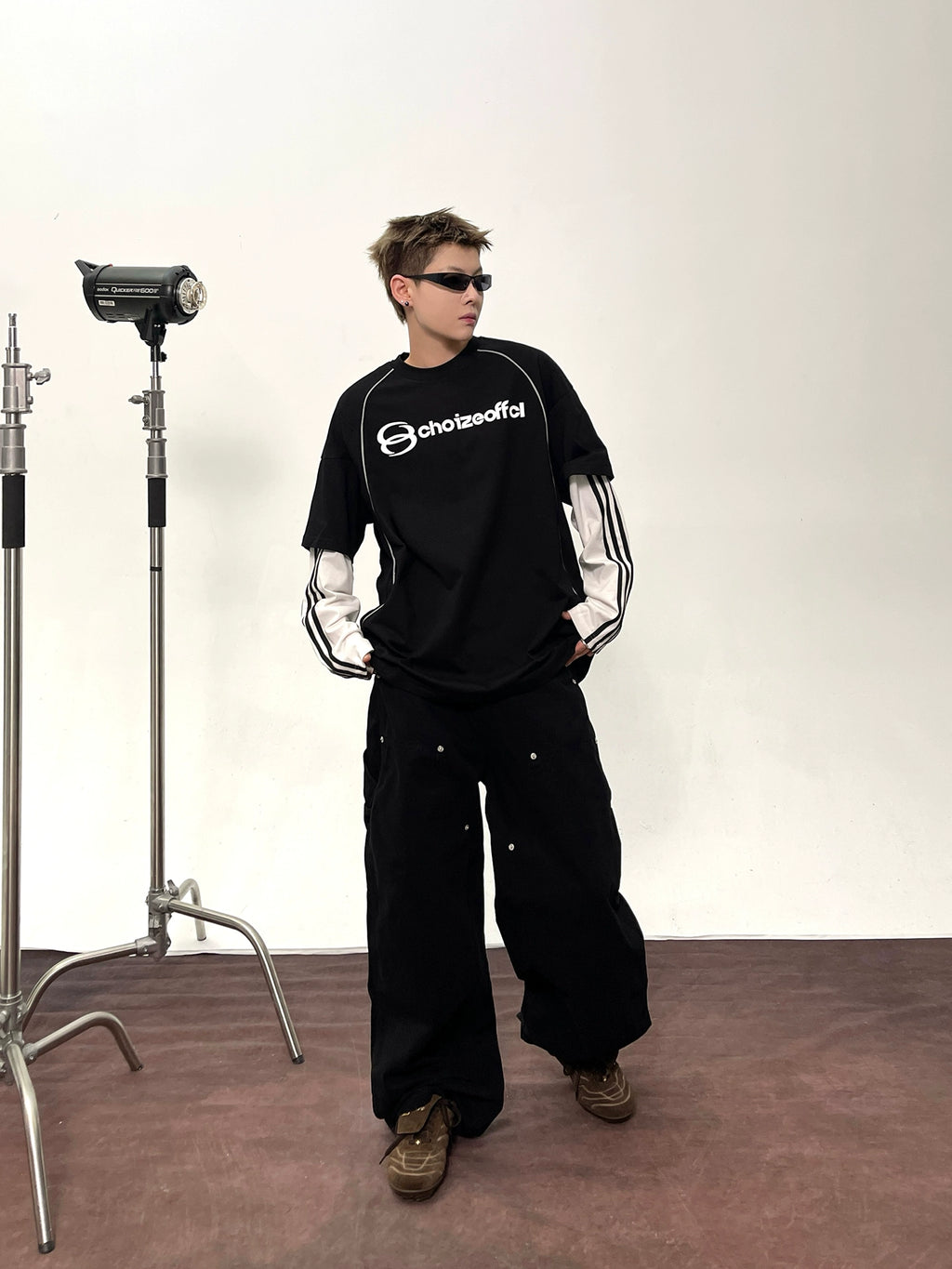 CHOIZE Contrasting Splicing Fake Two-piece Sweater