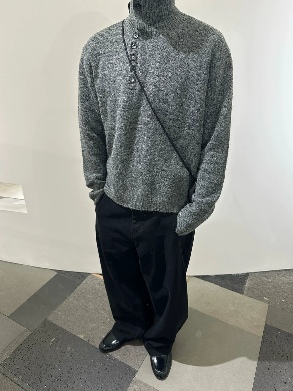 TAICHIISM Turtleneck Lapel Multi-form Wool-blend Soft Waxy Sweater