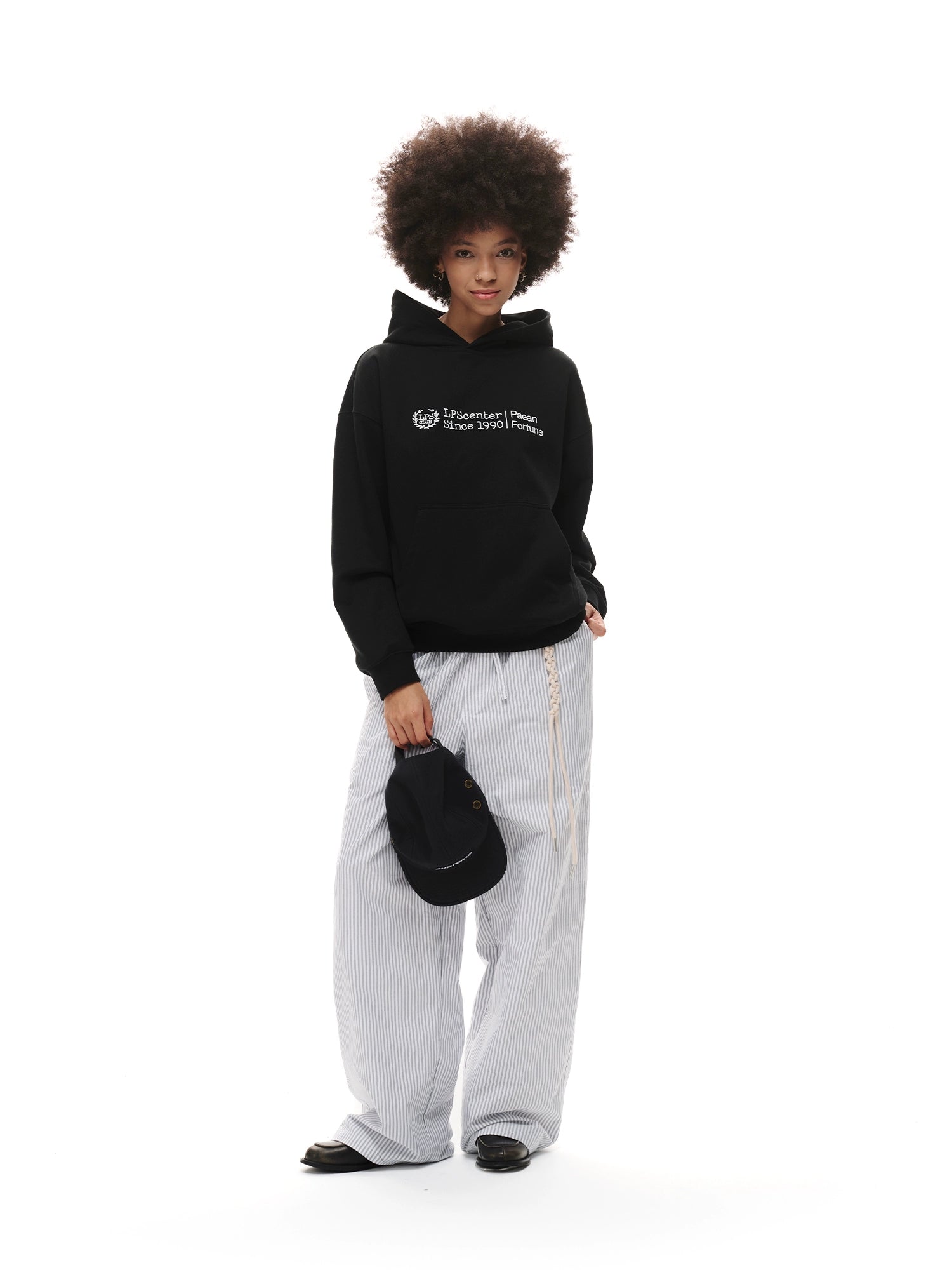 Loopsoon Vintage Alphabet Embroidered Hooded Sweater