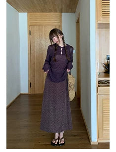 KANO Strappy Floral A-line Skirt