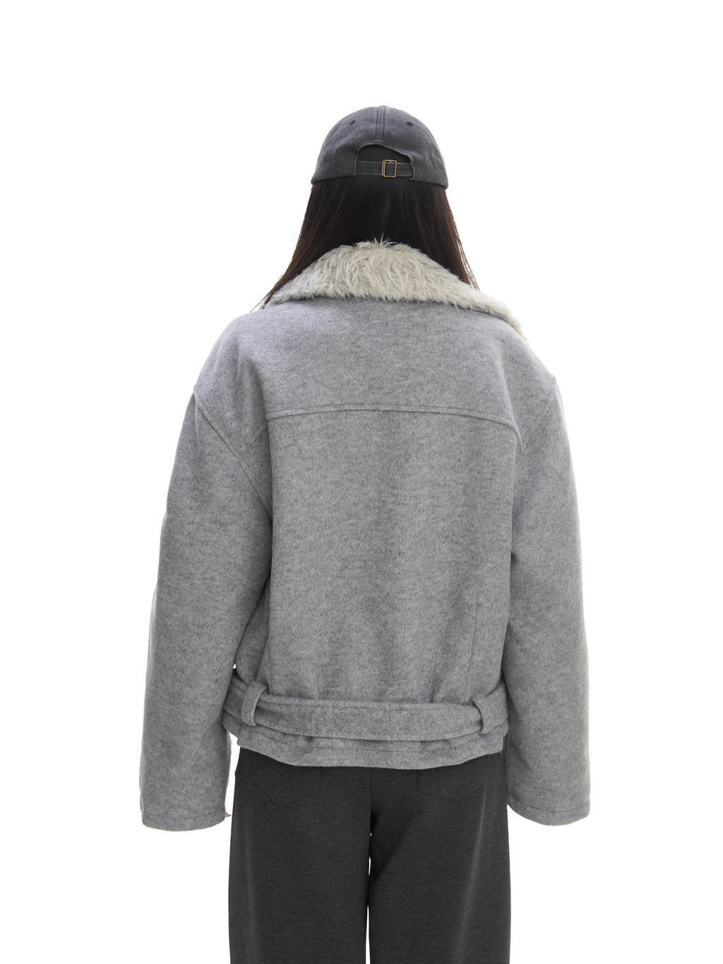 WITHMIN Fleece Warm Loose Short Woolen Coat