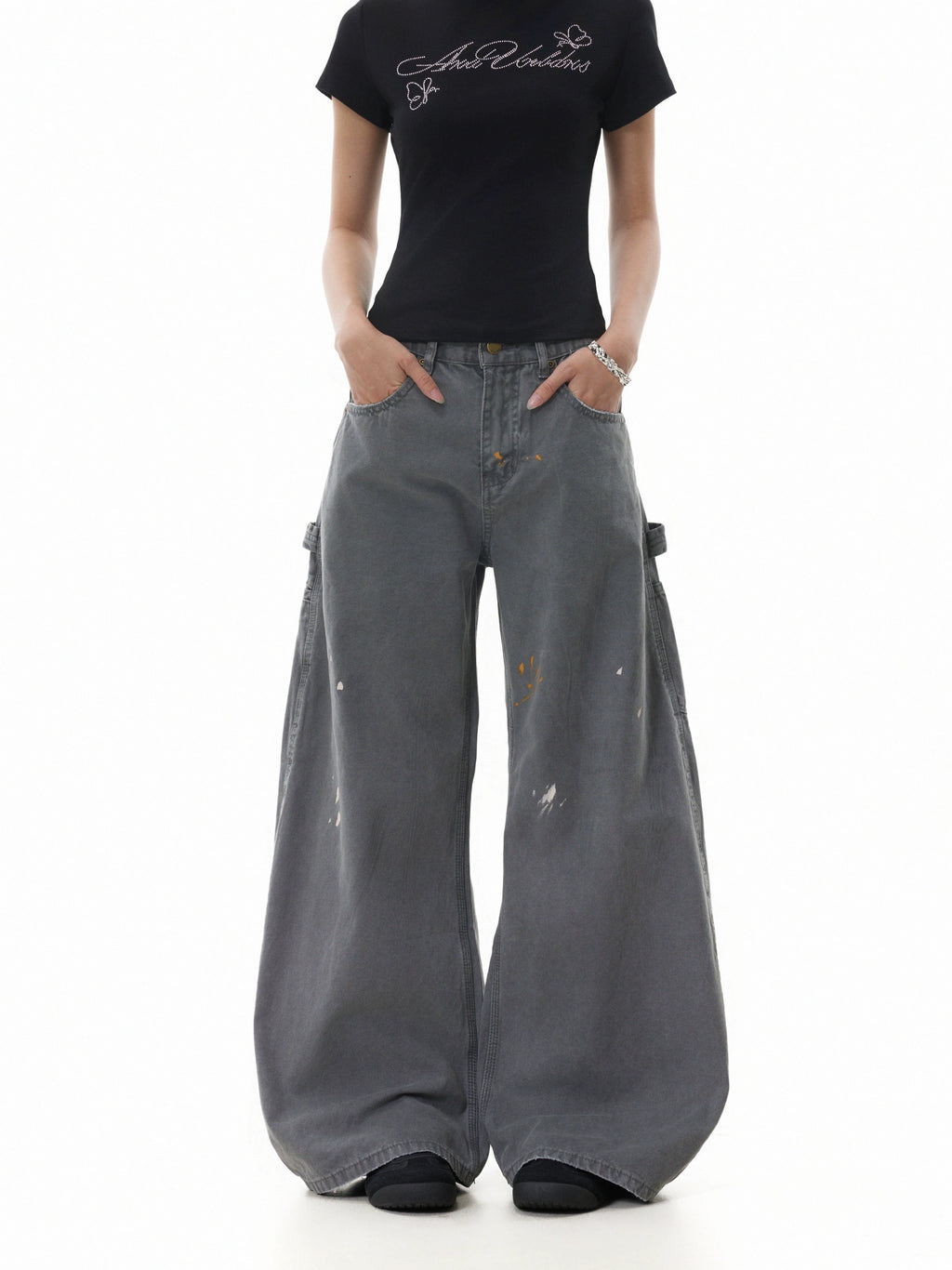 BTSG Retro Ink Splashing Point Scimitar Tooling Slacks